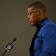 Quarterback Cam Newton of the Carolina Panthers addresses the media Sept. 8, 2016, in Denver.
Justin Edmonds/Getty Images